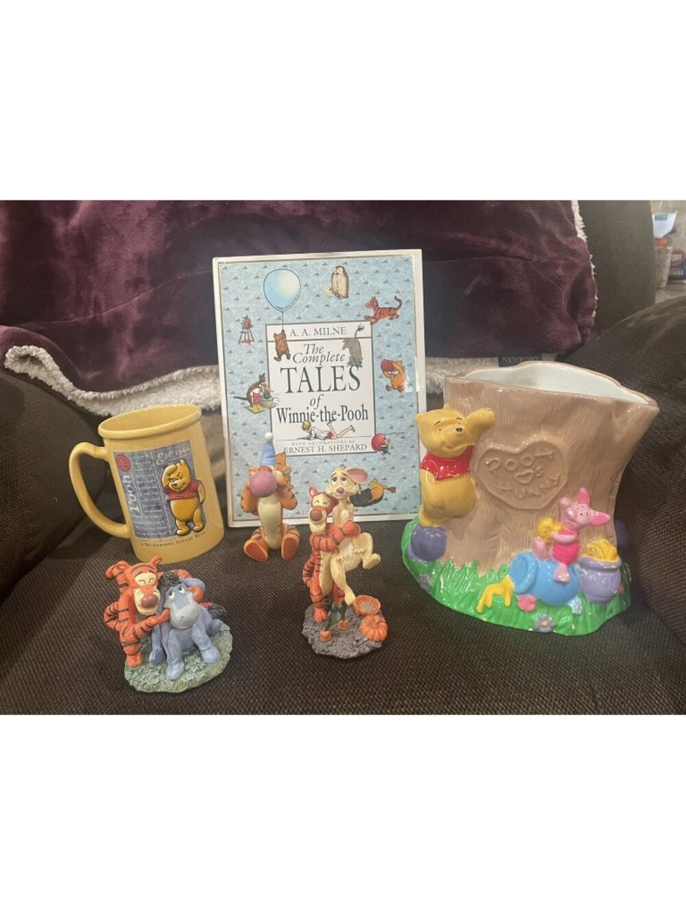 WINNIE THE POOH•MUG•HB BOOK•3 FIGURINES•CANISTER LOT